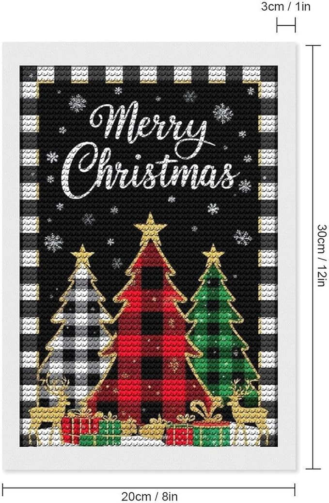 AIVKIEJK Diamond Painting Kits for Adults - Merry Christmas Tree Holiday Painting DIY 5D Full Drill Diamond Dots Paintings with Diamonds Gem Art and Crafts Home Decor 8"x12"