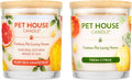 One Fur All Pet House Candle 2 Pack - Plant-Based/Soy - Clean Burning Scented, Long Lasting Pet Odor Candle for Home - Ruby Red Grape Fruit, Fresh Citrus