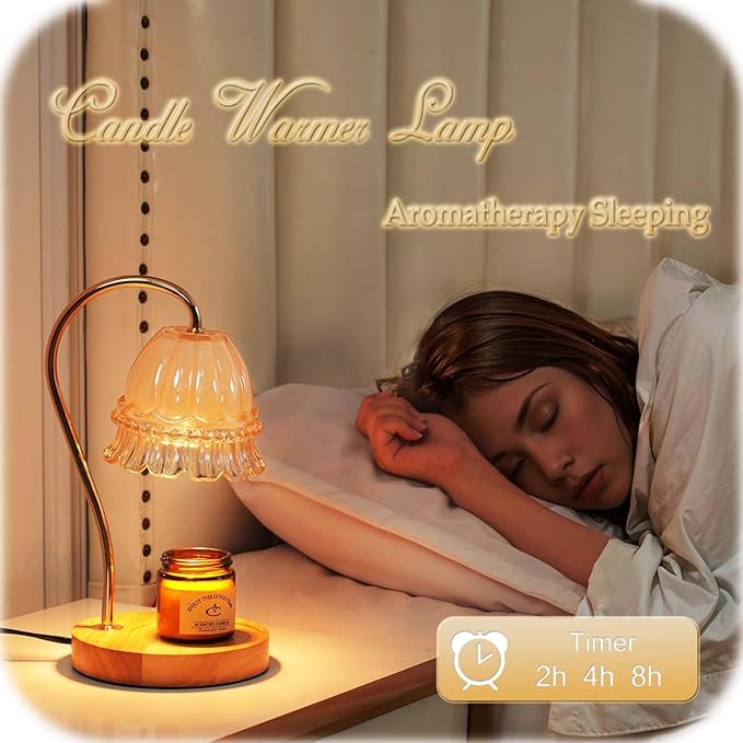 Candle Warmer Lamp with Timer Dimmer, Wax Warmer Lamp for Jar Candles with 2 Bulbs, for Women Mom, Best Valentine's Day and House Warming Gift New Home Decor