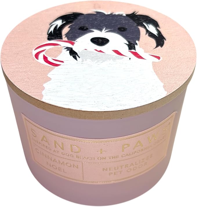 Sand + Paw Scented Candle - Cinnamon Noel – Additional Scents and Sizes – 100% Cotton Lead-Free Wick - Luxury Air Freshening Jar Candles - Perfect Home Decor – 12oz