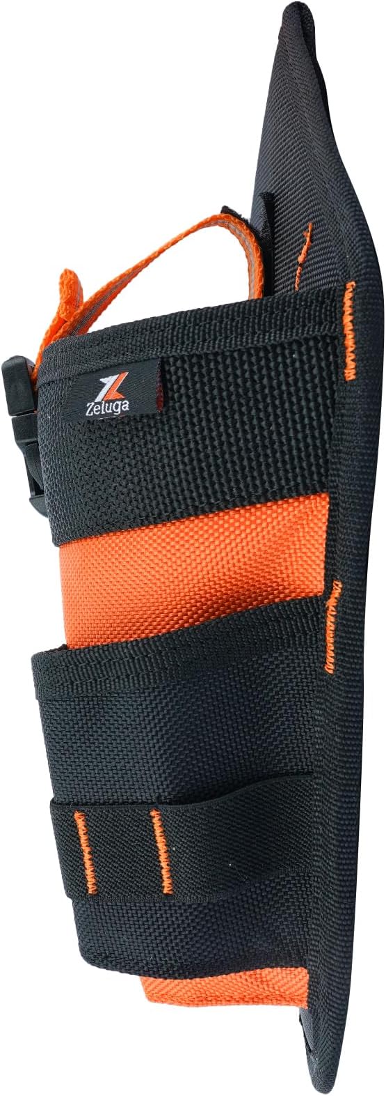 Zeluga 20-395 Heavy Duty Impact Driver Ballistic Poly Holster with Adjustable Strap and Quick Release Buckle, Orange/Black