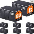 Fabspace Moving Boxes Heavy Duty Moving Bags with Strong Zippers and Handles Collapsible Moving Supplies, Storage Totes for Packing & Moving Storing 93L,8-Pack