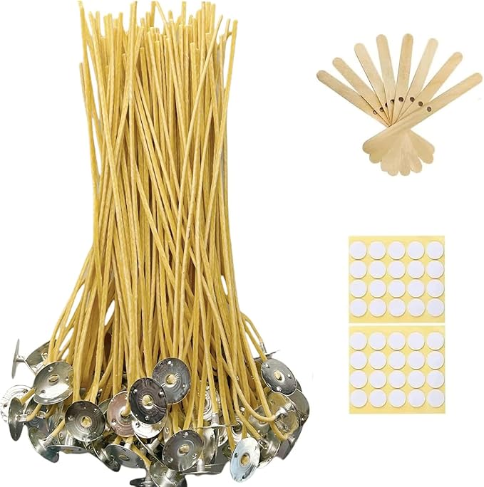 50 PCS 10 inch 2.5mm Hemp Candle Wick Beeswax Candle Wicks Pre-Waxed Candle Wicks Hemp Wicks Candle Wick Butter Candle Making Wicks 100% Organic