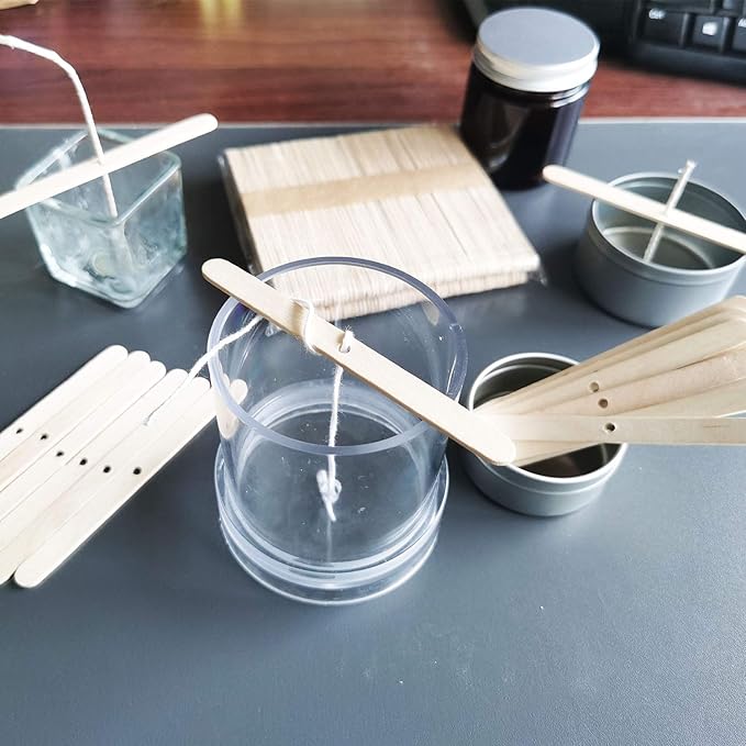 MILIVIXAY Wooden Candle Wick Holders,Candle Wicks Centering Device - Candle Centering Tool, 120 Pack