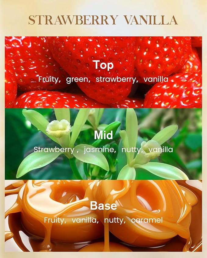M&SENSE Strawberry Vanilla Soy Large Candles, 3-Wick 35oz 150H Long Lasting, Aromatherapy Candle for Bedroom Romance New Year Gifts