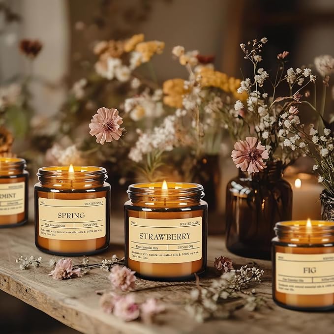 24-Pack 3.05oz Scented Candle Gift Sets - 12 scents Jars Natural Soy Wax for Women, Home Decoration and Elegant Occasions