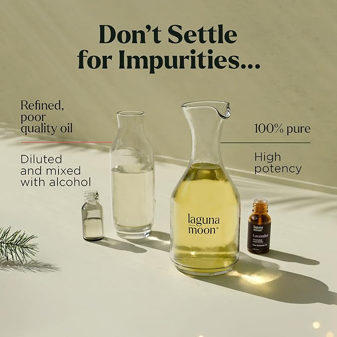 Lagunamoon Essential Oils Aromatherapy Set - 6 Oils for Diffusers, Home Care, Candle Making Scents, Fragrance, Humidifiers, Gifts - Peppermint, Tea Tree, Lavender, Eucalyptus, Orange (10mL)