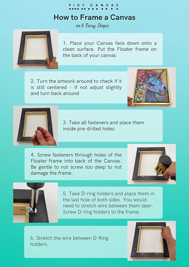 Pixy Canvas 11x14 inch Floater Frame for Canvas Paintings, Wood Panels, Canvas Panels & Stretched Canvas Boards. Floating Frame fits 5/8", 3/4" & max 7/8" Deep Artwork (Light Maple, 11 x 14 inch)