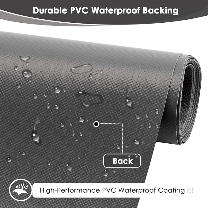 Waterproof Canvas Fabric by The Yard 60" W 600 Denier PVC Backing Water Repellent Polyester Upholster Fabric Material for Indoor Outdoor Marine Awning Tent Craft DIY(1 Yard, Gray)