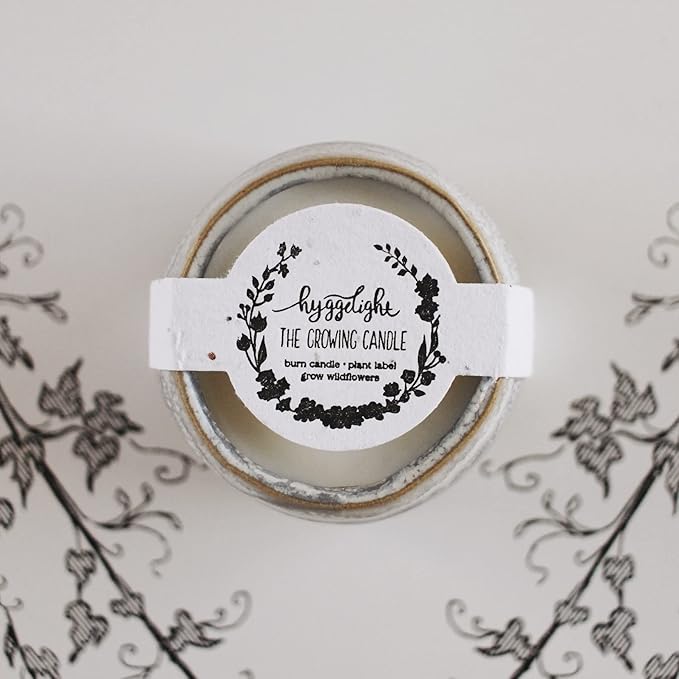 Hyggelight - The Growing Candle, Coffee Scented, 10oz Ceramic Pot, Aromatherapy Candles, 100% Soy, Cream and Espresso Aroma for Home, Greta