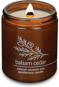 Hemlock Park Crackling Wood Wick Candle Handcrafted with Natural Coconut Wax (Standard 8 oz, Balsam Cedar)