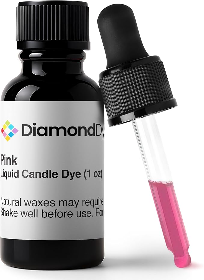Pink Liquid Candle Dye (1 oz) - Made in the USA - Safe and Easy to Use - Pure and Simple Ingredients - Candle Making Supplies for Soy, Paraffin, Palm or Gel Wax - 10 Vibrant Colors to Choose from