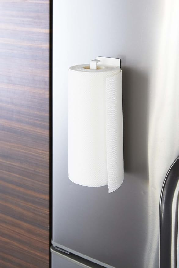YAMAZAKI Home 2439 Plate Magnetic Paper Towel Holder, White