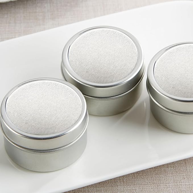 Kate Aspen Travel Size Vanilla Scented Candle Tins With Lids - Mini Candles Bulk - Wedding Favors for Guests, Bridal Shower Gifts, Party Favors Adults, Bridesmaids Gifts