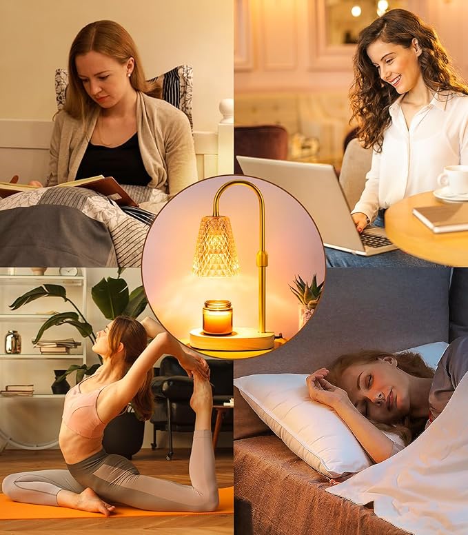 Candle Warmer Lamp Electric Timer - Candle Lamp Warmer, Mothers Day Gifts for Mom & Women, House Warming Gifts for Scented Wax with 2 Bulbs Jar