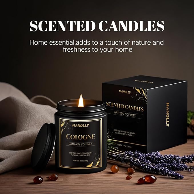 Aember Hotel Candle, 9 oz Scented Candles for Home Soy Candle Wax, Inspired by The Baccarat Hotels, Luxury Long Lasting Aromatherapy Jar Candle Gifts for Men Women