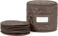 Covermates Keepsakes Dish Storage Case – Padded China & Dinnerware Organizer, Quilted Polyester Protection, ID Window, Zipper Closure, Machine Washable, Bronze