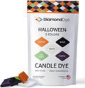 Candle Dye - Made in The USA - 5 Halloween Colors (Orange, Black, White, Purple, Lime Green) for Paraffin or Soy Wax - Highly Concentrated - Great for Professionals or Hobbyist - 50 Dye Chips