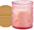 DARJEN Rose Scented Candles for Home- 5.3oz 35H Natural Soy Wax Aromatherapy Jar Candlet, Decorative Aesthetic Candles for Master Bedroom, Date Nights, Self-Care Sunday, Luxury Gift for Women