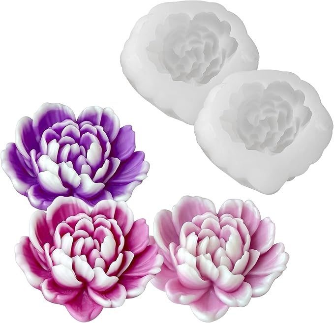 Petal Flower Cylinder Candle & Resin Mold - Resin Casting Silicone Molds for Home Decor & Candle Making Wave Spiral Mold