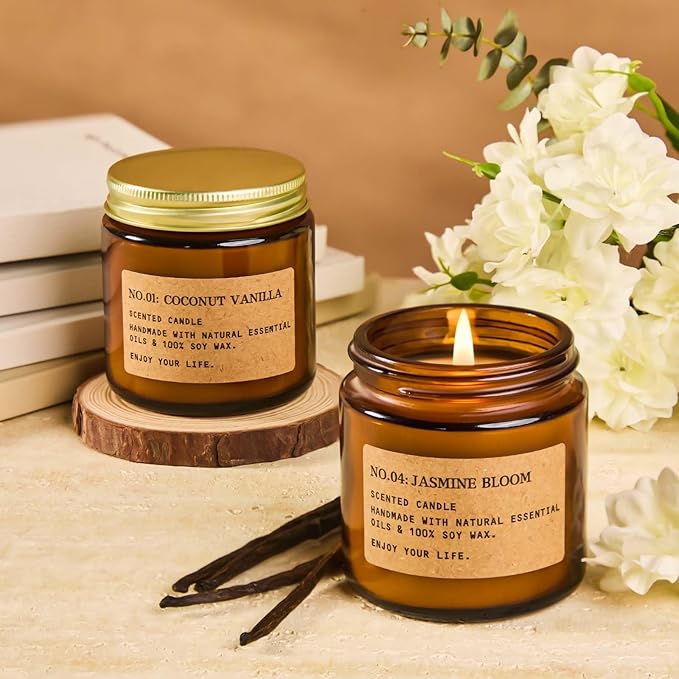 Candles for Home Scented, 6Pack 3.5 Oz Soy Wax Candles Gifts Sets with Sage Breeze & Lavender for Brithday Valentine's Day Gifts Women Mother