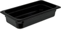 Carlisle FoodService Products Storplus High Heat Food Pan Steam Table Pan, Chafing Pan for Catering, Buffets, Restaurants, High Heat Plastic, 1/3 Size 2.5 Inches Deep, Black, (Pack of 6)