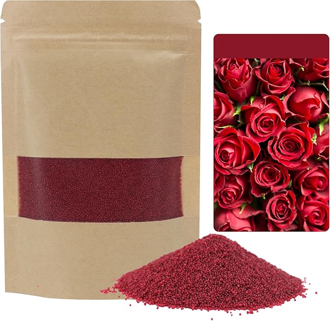 Monivi Scented Candle Sand with Wicks 1.1lb Dark Red Pearled Candle Beads Sand Candles with Wicks for Mothers Day Gift 85 Burn Hours Refillable Candle Wax for DIY Candle Making(Scented Rosa)