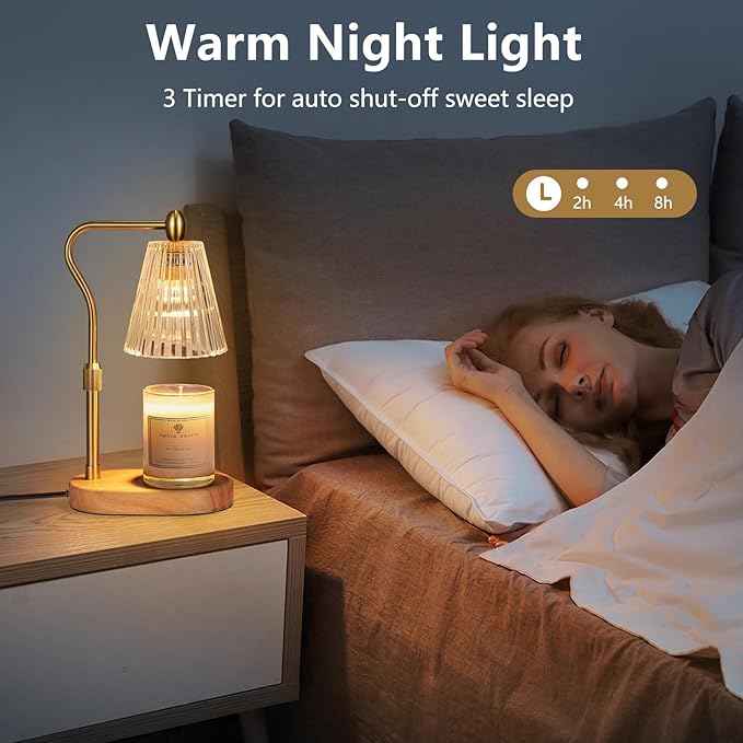 Engpure Candle Warmer Lamp with Timer and Dimmer Adjustable Height for Home Room Decor, Brithday Gifts for Women, Candle Warmer for Scented Jar Candles Mother's Day Gifts