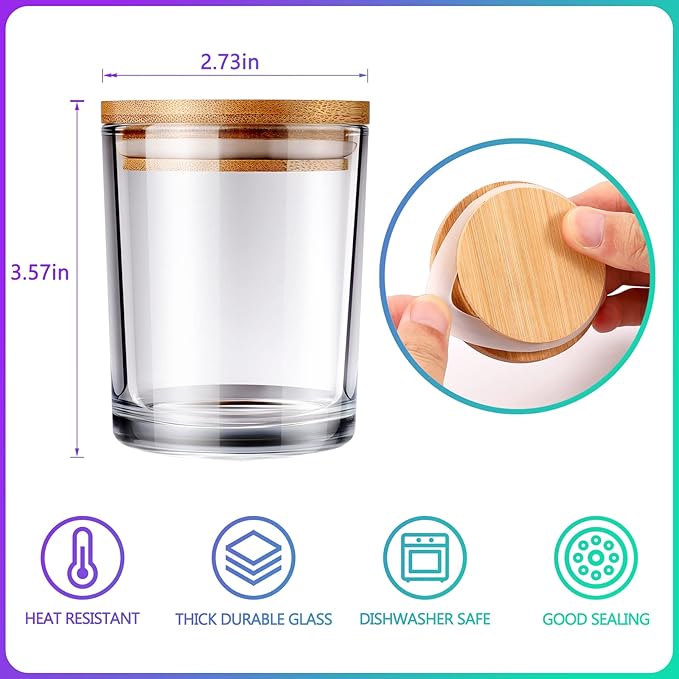 20 PCS Candle Jars,Candle Jars with Lids,Candle Making Kit,Bulk CandleJars For Candles