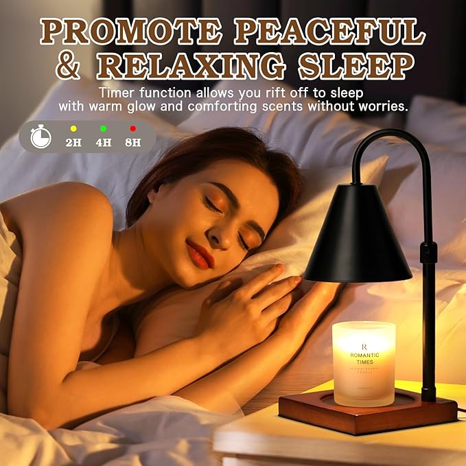 Modern Candle Warmer Lamp 2 Pack, Dimmable Candle Lamp Warmer with Timer, Mothers Day Birthday Gifts for Women Who Have Everything, Height Adjustable Candle Lamp, Cozy Living Room Bedroom Decor