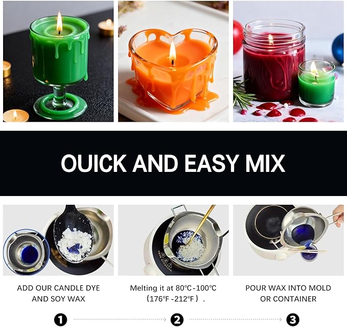 Candle Dye for Candle Making -16 Colors Candle Making Supplies for Soy Candle Making Kits DIY Candle Wax, Highly Concentrated Candle Chips Colors