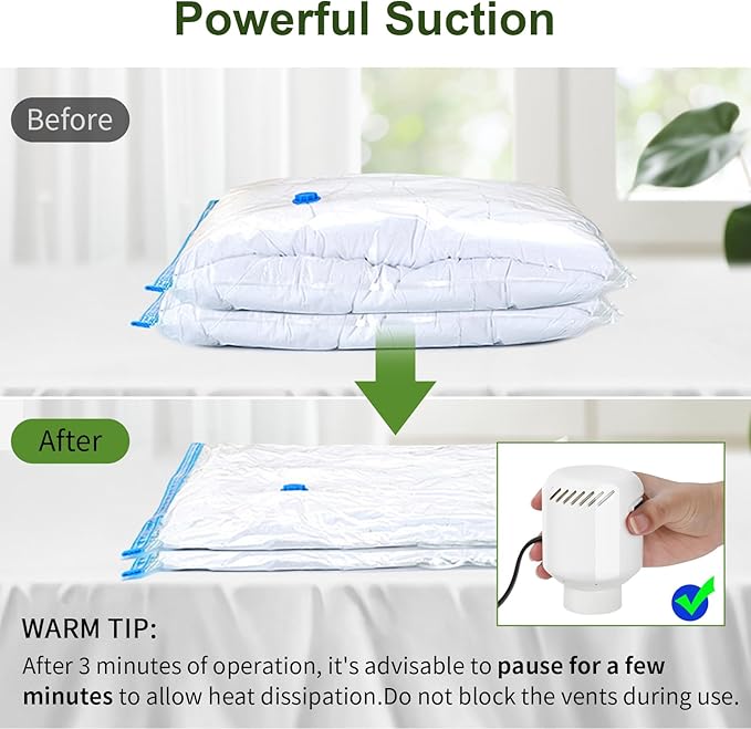 Vacuum Pump for Storage Bags Electric Pump for Vacuum Storage Bags Space Saver Bag Portable Electric Pump