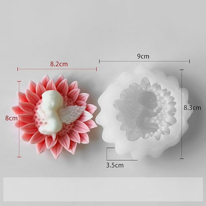 Baby Rose Flower Succulent Candle Mold - Baby Style - Resin Casting Silicone Molds for Home Decor & Candle Making Wave Spiral Mold