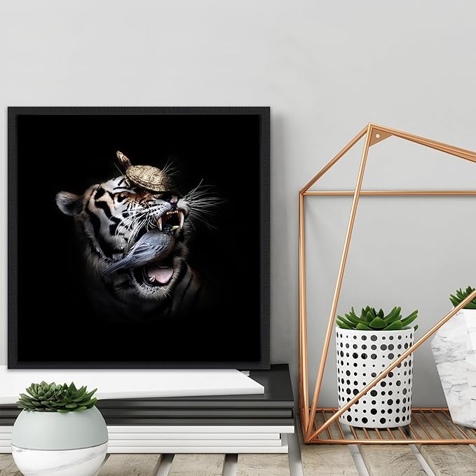 Pixy Canvas Floater Frame 45x45 for 1-1/2 (1.5) inch Deep Canvas Paintings/Canvas Prints/Wood Canvas Panels/Wall Art/Wall Decor/Home Decor/Artwork (Black Stripe, 45 x 45 inch, Square)