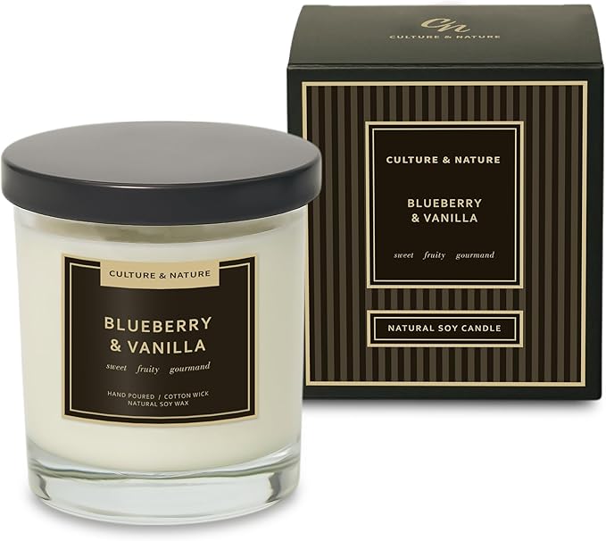 CULTURE & NATURE Natural Soy Wax Candle 7oz (Blueberry & Vanilla)