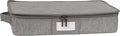 Covermates Keepsakes Zip-Top Storage Box Set, 3 Pack Heavy Duty Polyester Organizer Bins, Stackable Design, ID Window, Reinforced Handles, Closet Home Storage, Grey Heather