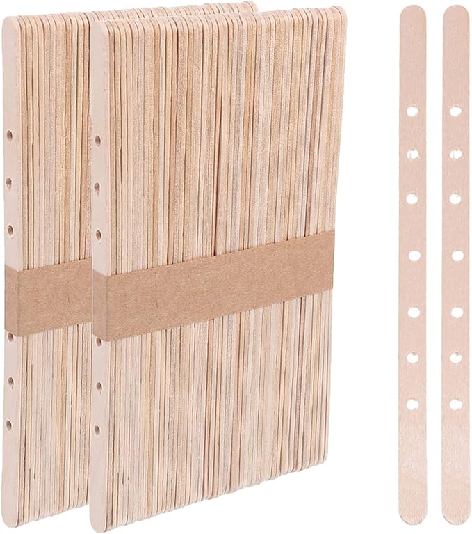 Wooden Candle Wick Holders Pack of 100pcs Wick Centering Devices Candle Wick Bars for Candle Making … (7.1inch - 100pcs)