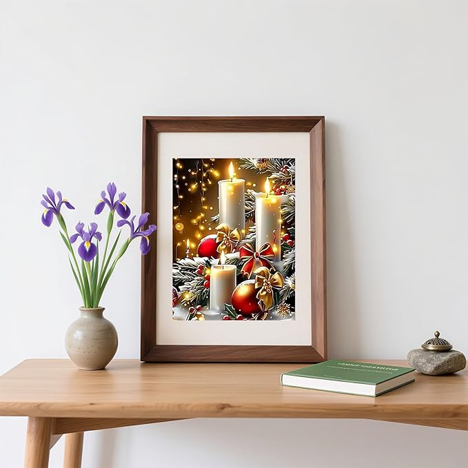Skyboda 4 Pack Christmas Diamond Art Kits for Adults Beginners, 5D Full Drill DIY Diamond Dot Gem Art Kit Wall Home Decor Arts Craft 12x16 inch(Candles Truck Snowman Cardinal)