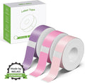 NELKO Genuine P21 Label Maker Tape, Adapted Label Print Paper, 14x40mm (0.55"x1.57"), Standard Laminated Office Labeling Tape Replacement, Multipurpose of P21, 180 Tapes/Roll, 3-Roll, Purple/Rose/Pink