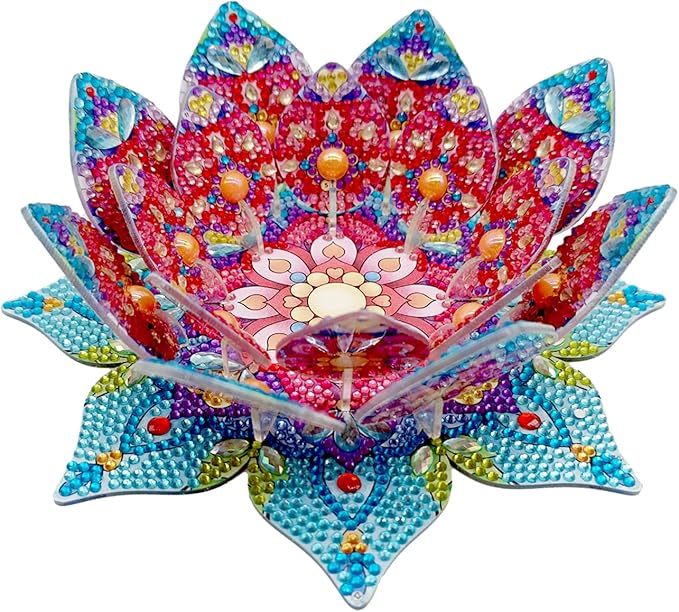 5D DIY Diamond Art Painting PVC Flower Candle Holders Tealight/Tea Light/Votive Candle Holder, for Table Centerpiece Home Décor Party Wedding Dinning-Flower01