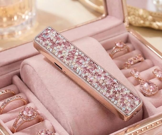 Electric Pink Lighter, USB Flameless Coil Lighter Electronic Rechargeable
