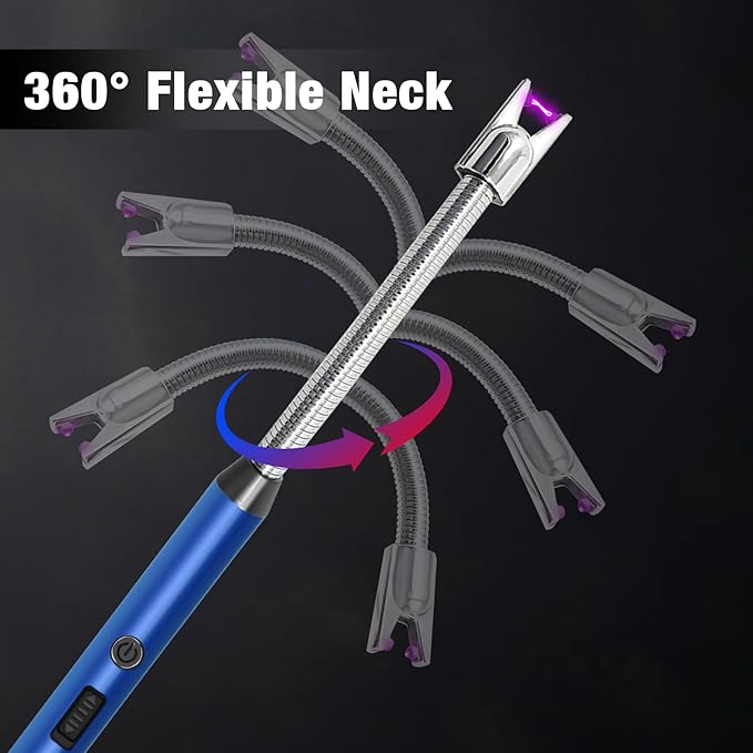 5 Pack Candle Lighter Electric Rechargeable Flameless Arc Lighters Flexible Neck USB Plasma Long Lighter for Candles BBQ Grill Camping Birthday Fireworks