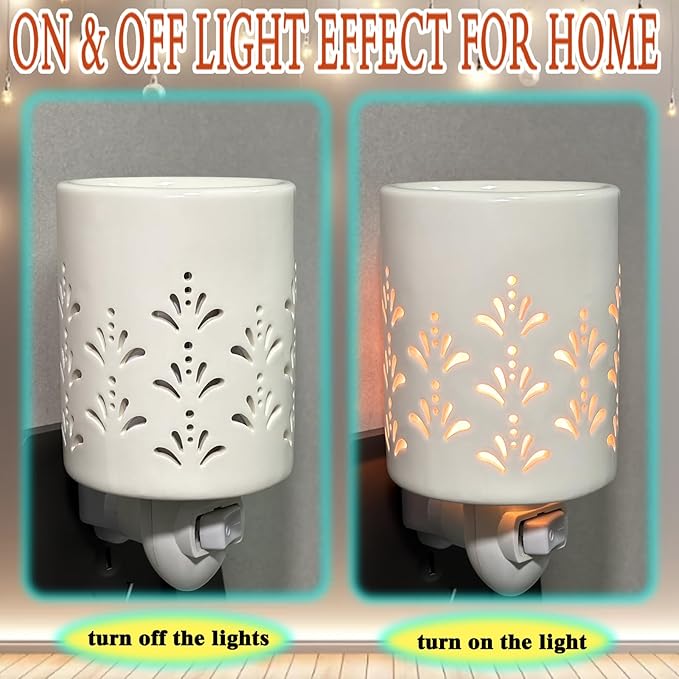 Plug in Wax Warmer for Scented Wax melt Warmer scentsy Plug in Wax melt Warmer Electric Candle Warmer Home Decor Gifts for Women(White Porcelain Fountain)