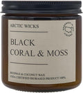 Arctic Wicks Handcrafted Candles | Non Toxic Coconut Beeswax Candles 16oz Double Wick | 100% USDA Certified Biobased, Handmade, Premium Waxes, Non-Toxic (Black Coral & Moss, 16oz Amber Jar)