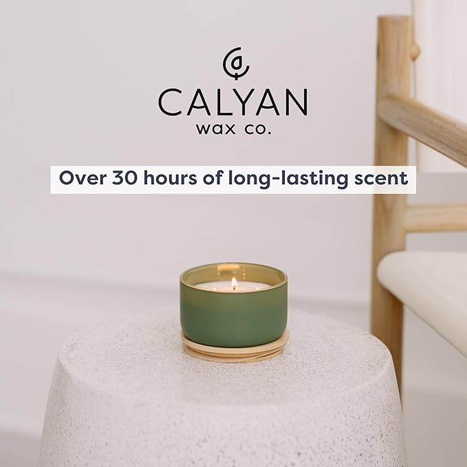 Calyan Wax Co. Piñon & Woods 3 Wick Scented Candle - 30 Hour Burn - Luxury 3 Wick Soy Candles - Non Toxic Soy Wax Candles - Long Lasting Large Glass Jar Candle for Home - 8oz