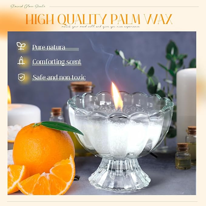 MTLEE Pearled Candle 4.4 lb Orange Scented Sand Candle Wax Kit Valentines Day Gift for Women Lover with Wrap Box 100 Wicks White Beaded Wax Gift Set for Valentine's Day Wife Couples Mother Friends