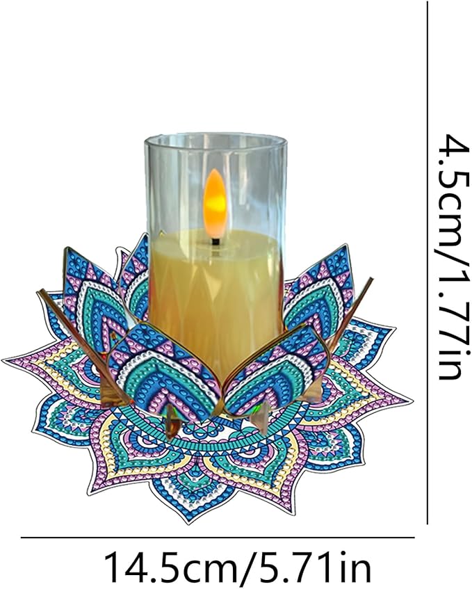 5D DIY Diamond Art Painting PVC Flower Candle Holders Tealight/Tea Light/Votive Candle Holder, for Table Centerpiece Home Décor Party Wedding Dinning-Flower-5