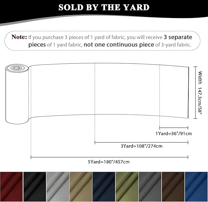 Foreate Waterproof Canvas Fabric by The Yard 600D Fade & UV Resistant Indoor Outdoor Oxford Fabric 58” W Upholstery Polyester Material for Patio Chairs Tent Camping DIY, 5 Yard Grey
