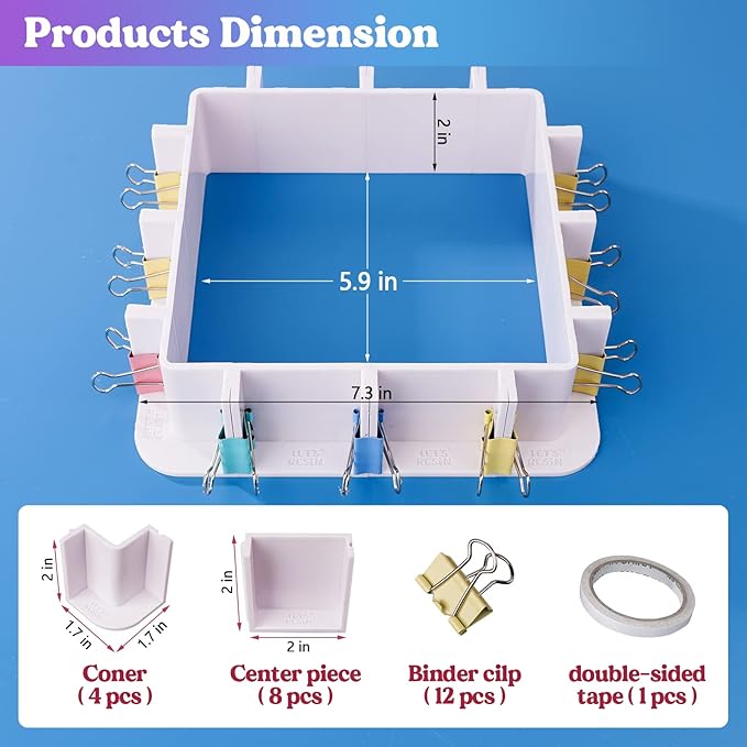 LET'S RESIN Adjustable Mold Housing for Silicone Molds Making (Not for Direct Resin Use), Silicone Mold for Resin Mold Making Silicone Rubber, Plastic Housing Frame for DIY Resin, Candle, Soap Molds