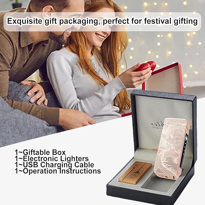 Electric Lighter Plasma Rechargeable with LED Battery Indicator Strong Flame, USB Convenient Charging, Windproof Lighter Outdoor